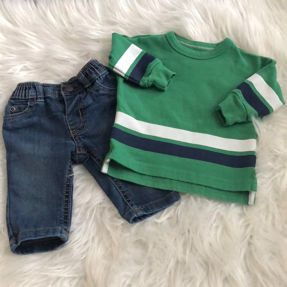 Carter’s jeans & long sleeve top. 3months
